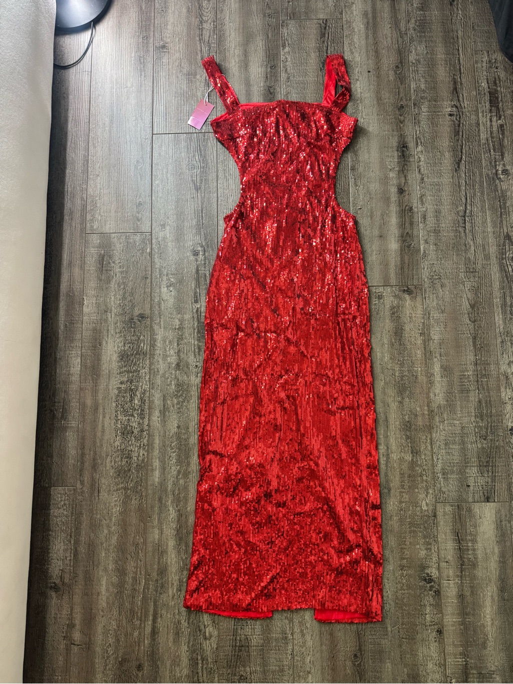 Lavish Ivy Red Sequin Backless Maxi Dress Luxury Size Small — image 4 of 8